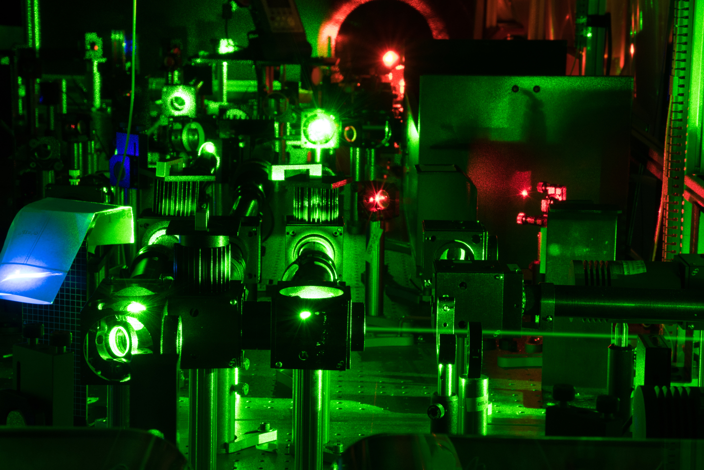 ISOLDE’s resonant ionisation laser ion source (RILIS) provided the first beams of neutron-rich chromium isotopes to the ISOLTRAP precision balance. (Image: Noemí Carabán González/CERN)