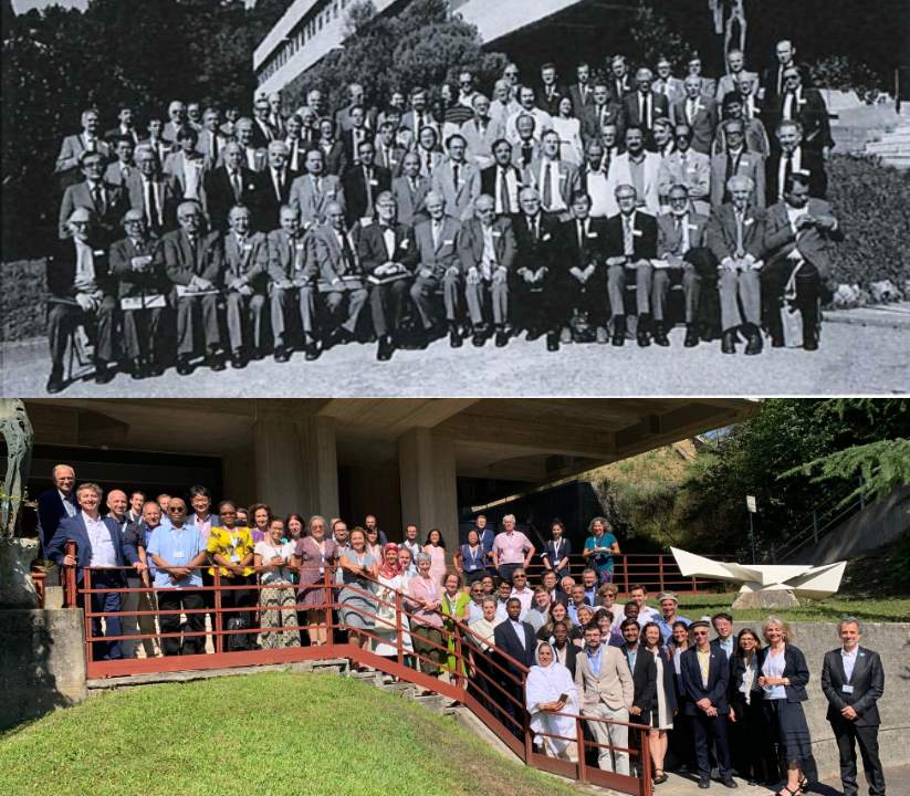 A glimpse of the 18th IUPAP General Assembly in 1984 and the 31st IUPAP General Assembly in 2022, both held at the ICTP, Trieste. This year IUPAP held its triennial International Conference on Women in Physics as a virtual event hosted by India.
